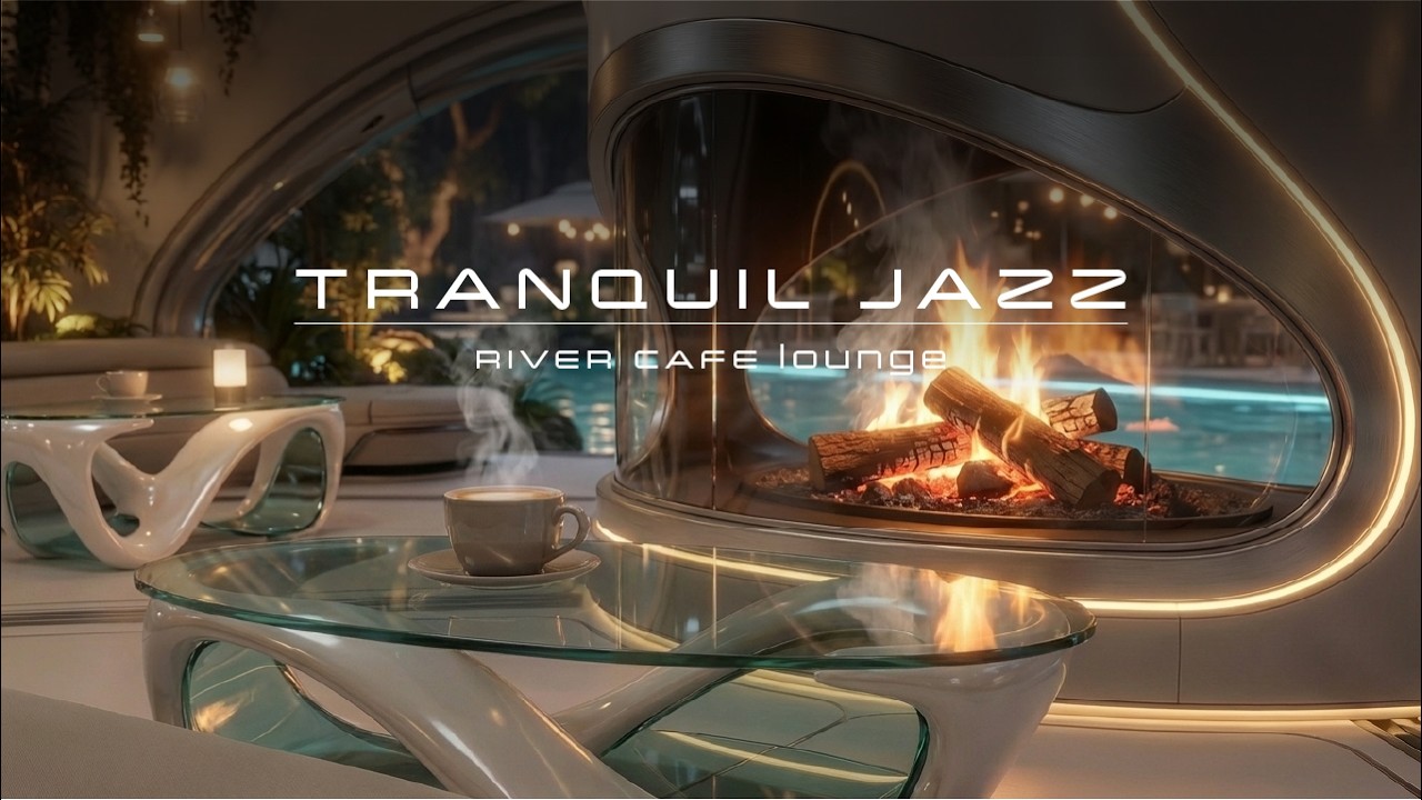 Tranquil  Jazz 🎷Fireplace and Coffee |River Cafe Lounge | Relax • Study • Focus