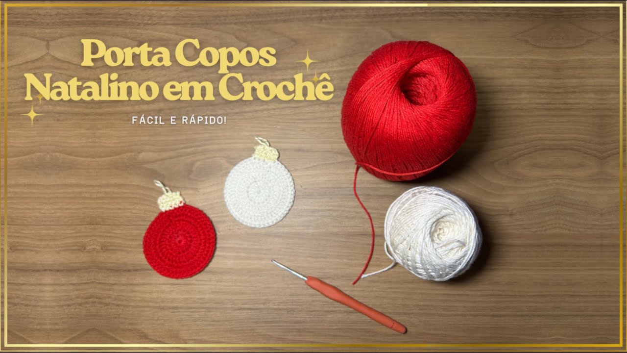Porta Copos Natalino em Crochê - Fácil e rápido!