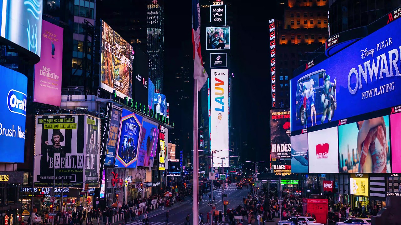 4k Timelapse video Times Square Night