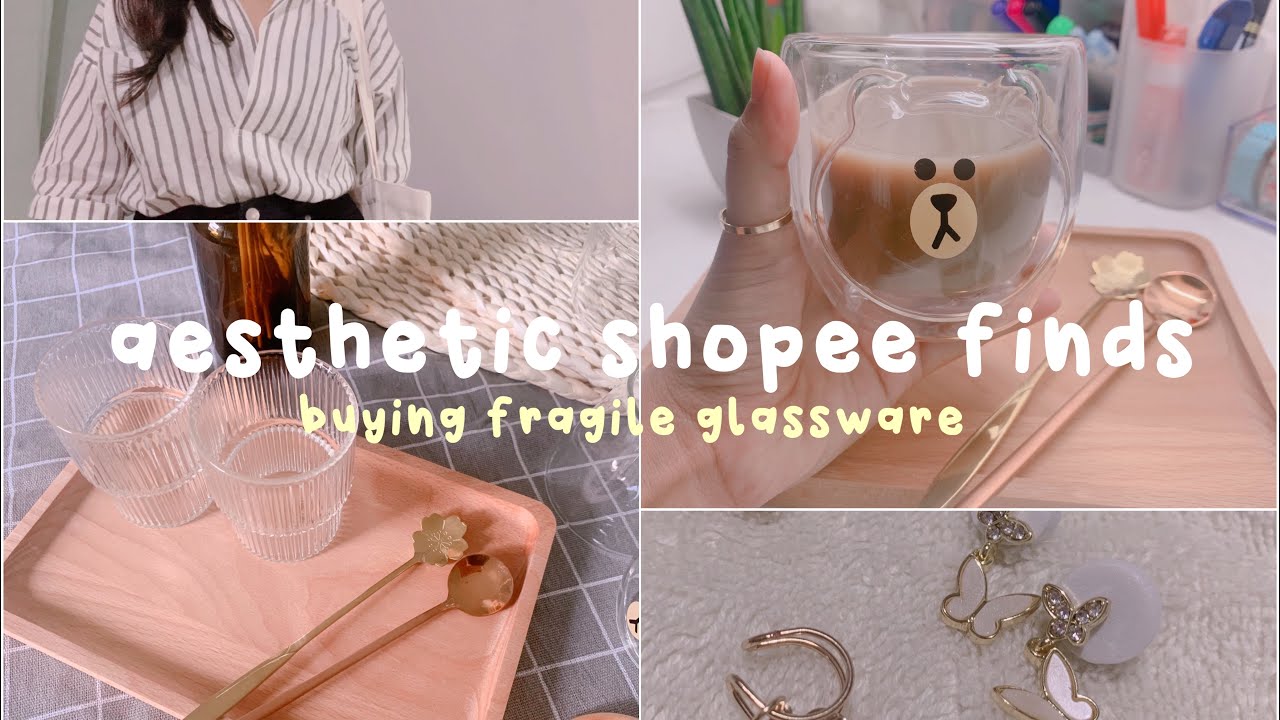 Aesthetic Shopee Finds pt. 2 💫: bag, earrings and glassware 🥛