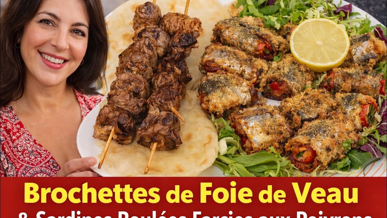 Vous n'avez jamais mangé des sardines comme çà ! et brochettes de foie de veau savoureuse. 