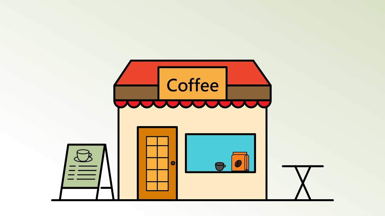Easy Coffee Shop Drawing Tutorial | Step-by-Step Cafe Sketch
