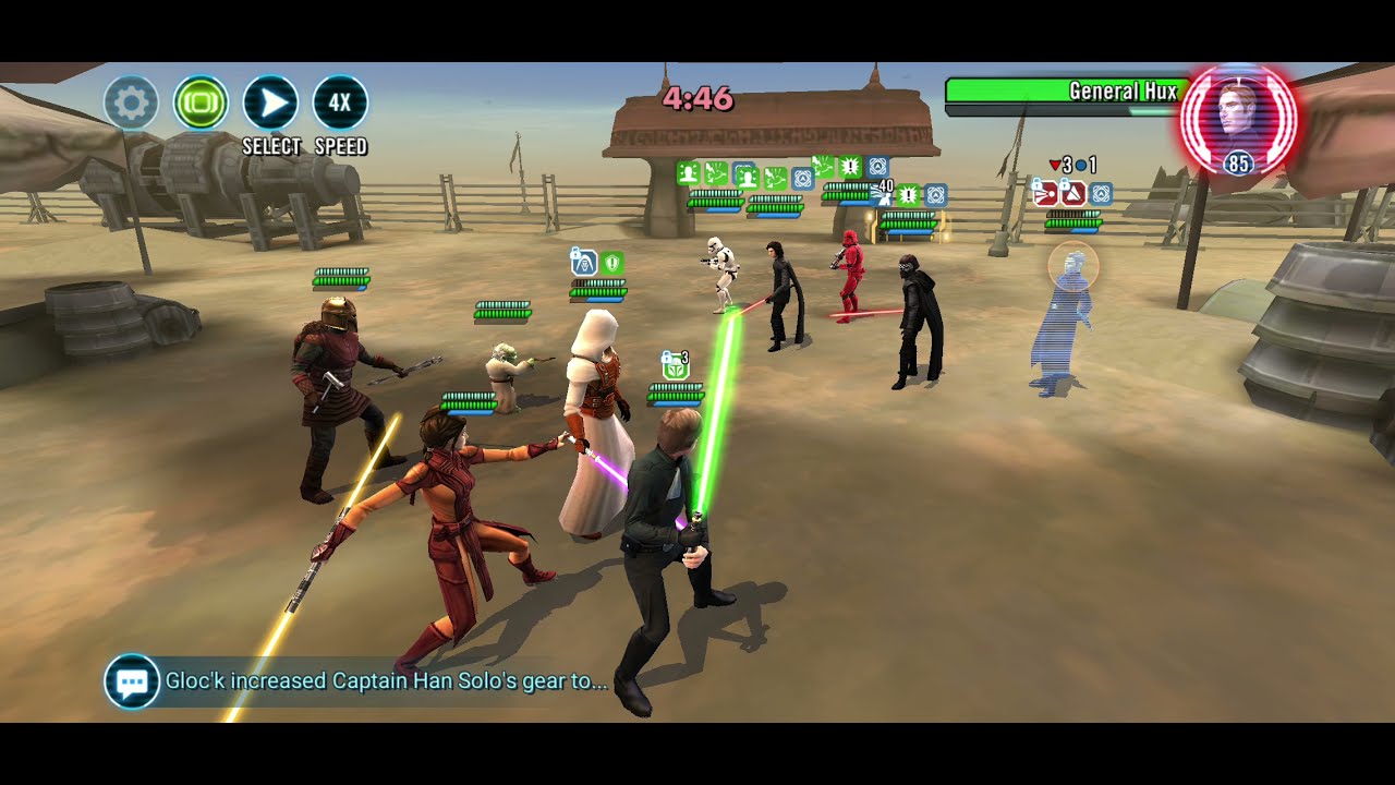 JKR+JKL vs SLKR - Jedi Knight Revan and Jedi Knight Luke vs Supreme Leader Kylo Ren - SWGOH