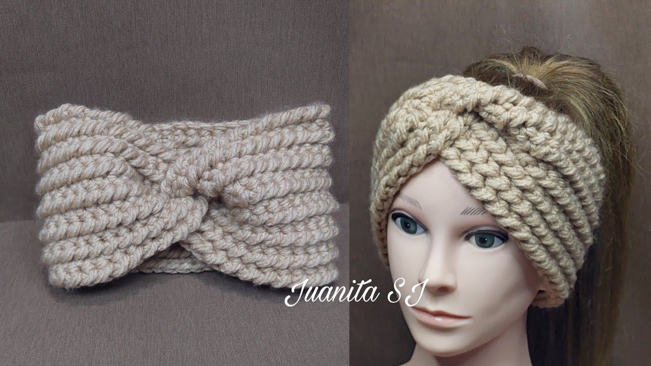 TURBANTE /  DIADEMA O CINTILLO TEJIDO A CROCHET PASO A PASO / Cómo tejer