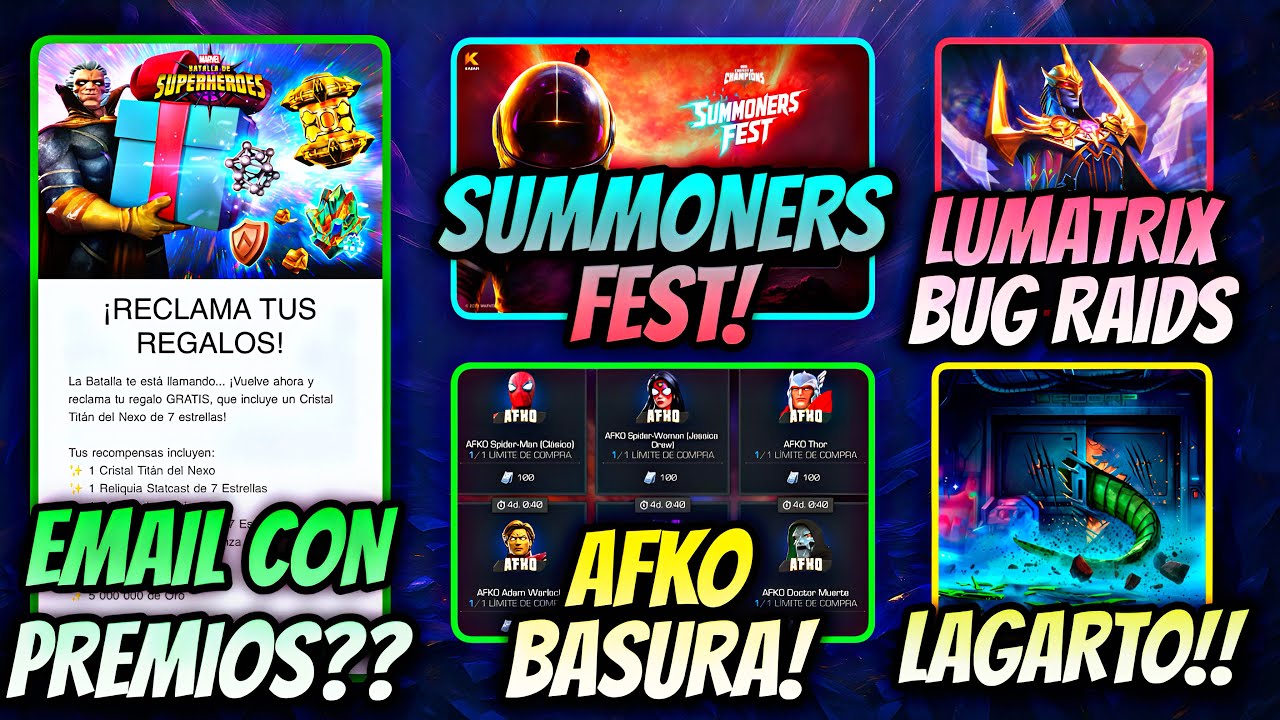 EMAIL CONFUSO DE KABAM CON REGALOS! | LUMATRIX BUG RAIDS | MCOC en 1969 | LIZARD TEASE | AFKO Y MAS