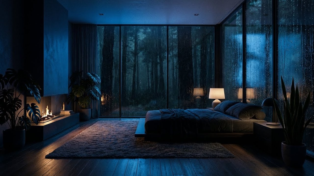 Soul Comfort: Rain and Felt Piano in Cozy Glass Room for Fast Sleep and Mental Care 🌧️💤
