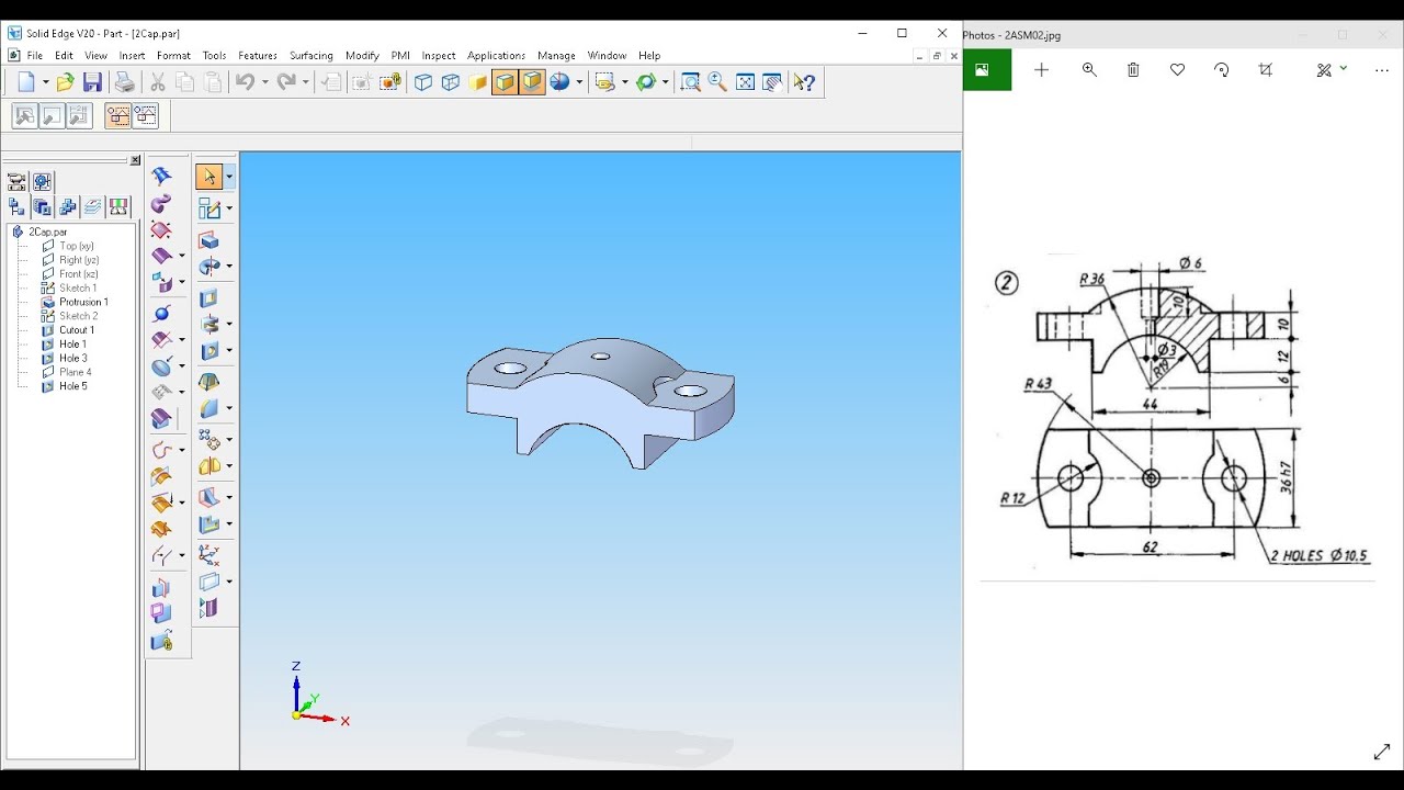 Plummer Block Part02 Cap Solid Edge V20 (Kannada)