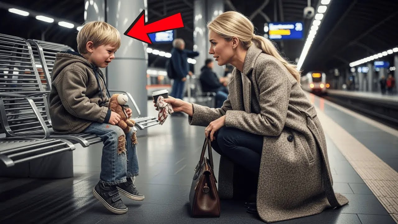 Ein Junge Weinte Allein Auf Dem Bahnsteig Der Station… Was Die Millionärin Tat Bewegte Alle Zutiefst