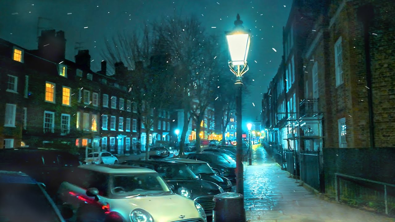 Old Hampstead Village Snow Flurries ❄️ London Winter Walk 2025, Quaint Alleys & Streets ✨ 4K HDR