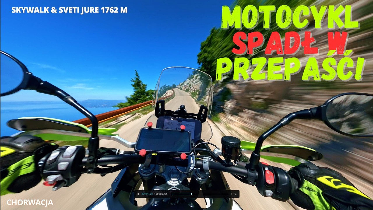 Mieliśmy wypadek na Najbardziej Ekstremalnej Drodze Chorwacji - Motocykl spadł w przepaść!