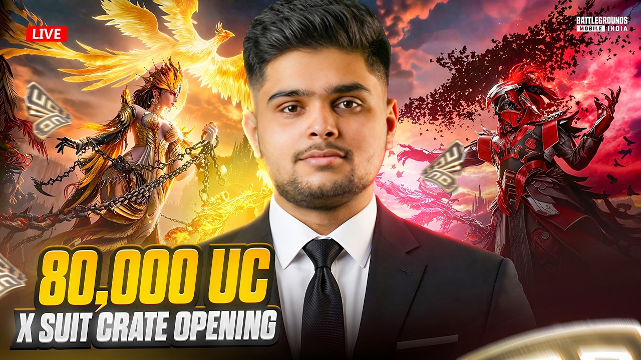80,000 UC 🔥New X-Suit CRATE OPENING 🔥Blood Raven X-Suit | BGMI LIVE w BIXI OP