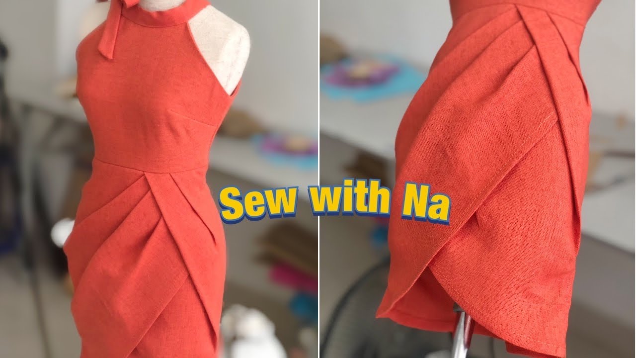 LENAHOUS : Cách may váy tuylip cổ yếm - đóng mở ly, dễ hiểu, dễ làm nhất !! Open close pleated