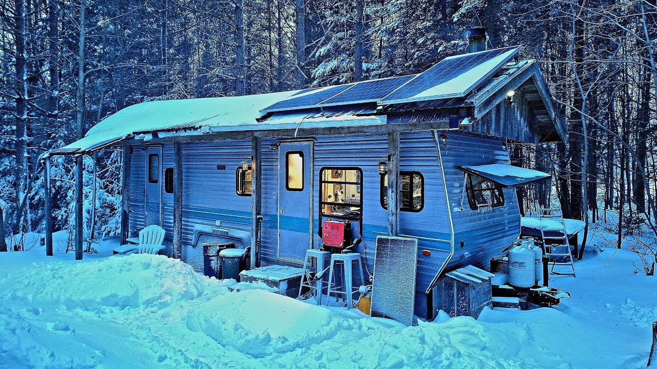 Winter Blizzard at my Off Grid RV