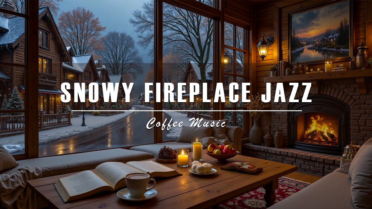 Snowy Fireplace Jazz Café 🎷 Relaxing Smooth Jazz for Cozy Winter Moments