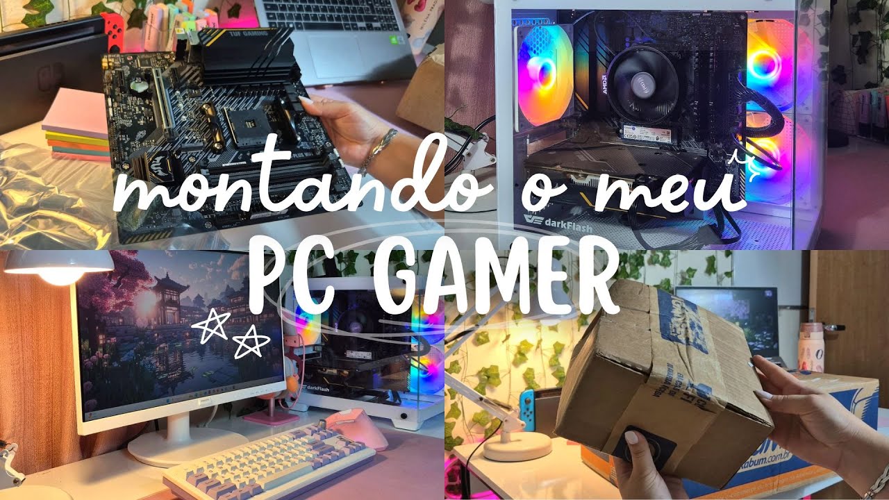 MONTEI MEU PC GAMER DO ZERO! Peças, montagem e setup final 🖥⭐️🪩