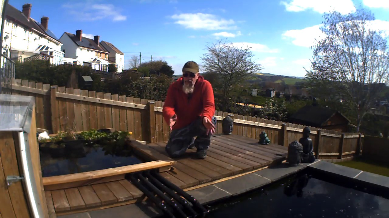 DIY veg filter Koi pond Devon