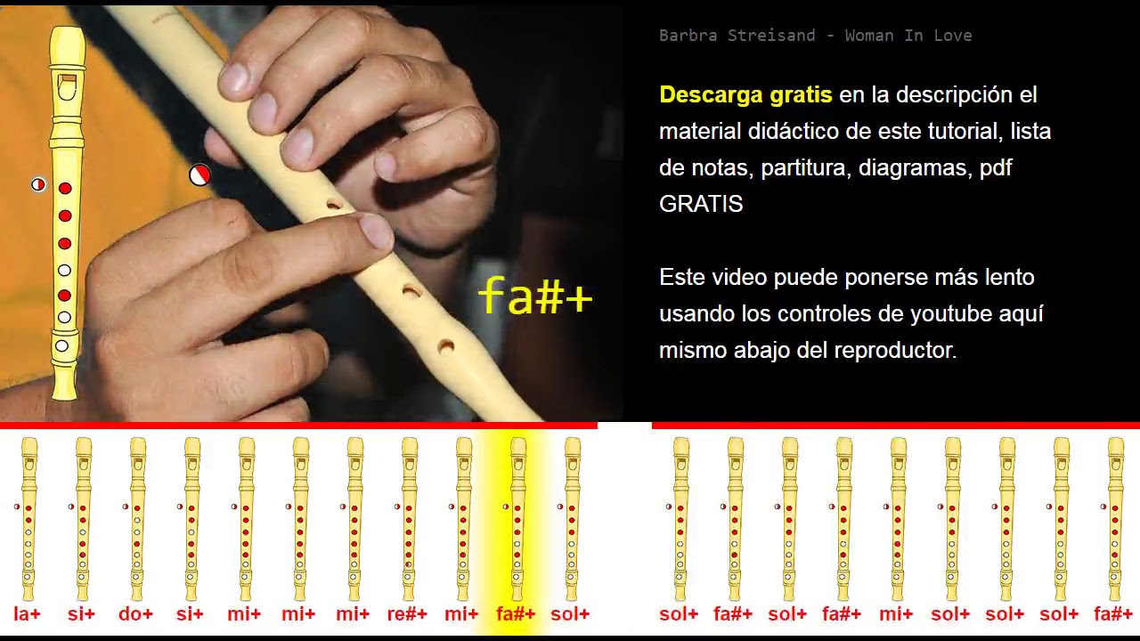 Tutorial Flauta Dulce Barbra Streisand   Woman In Love