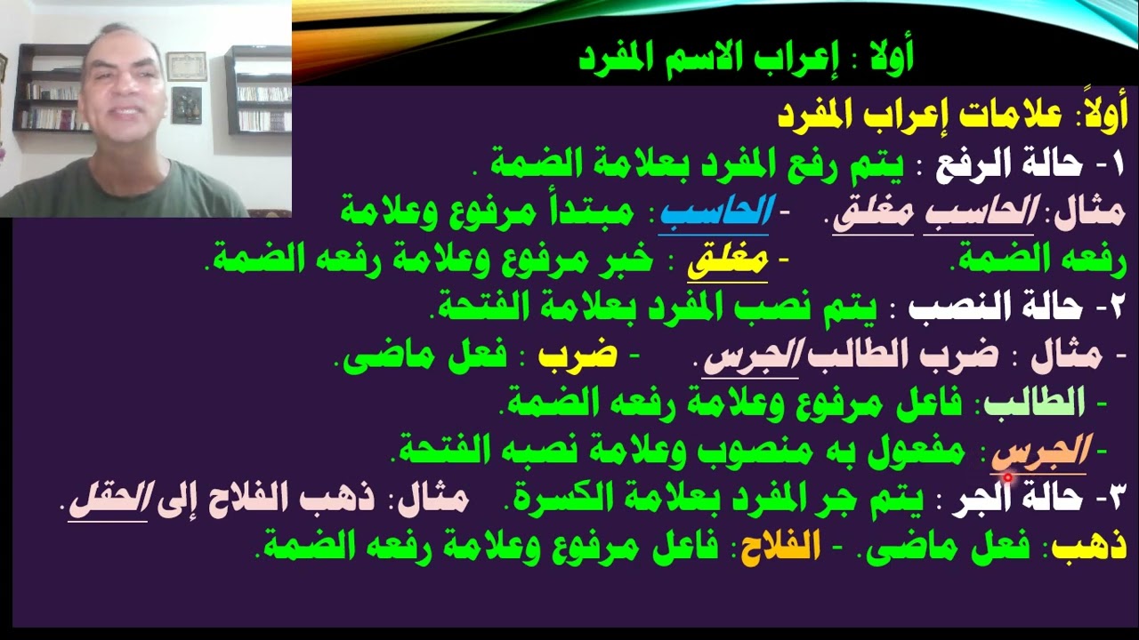 إعراب الاسم المفرد والمثنى والجمع والأسماء الخمسة