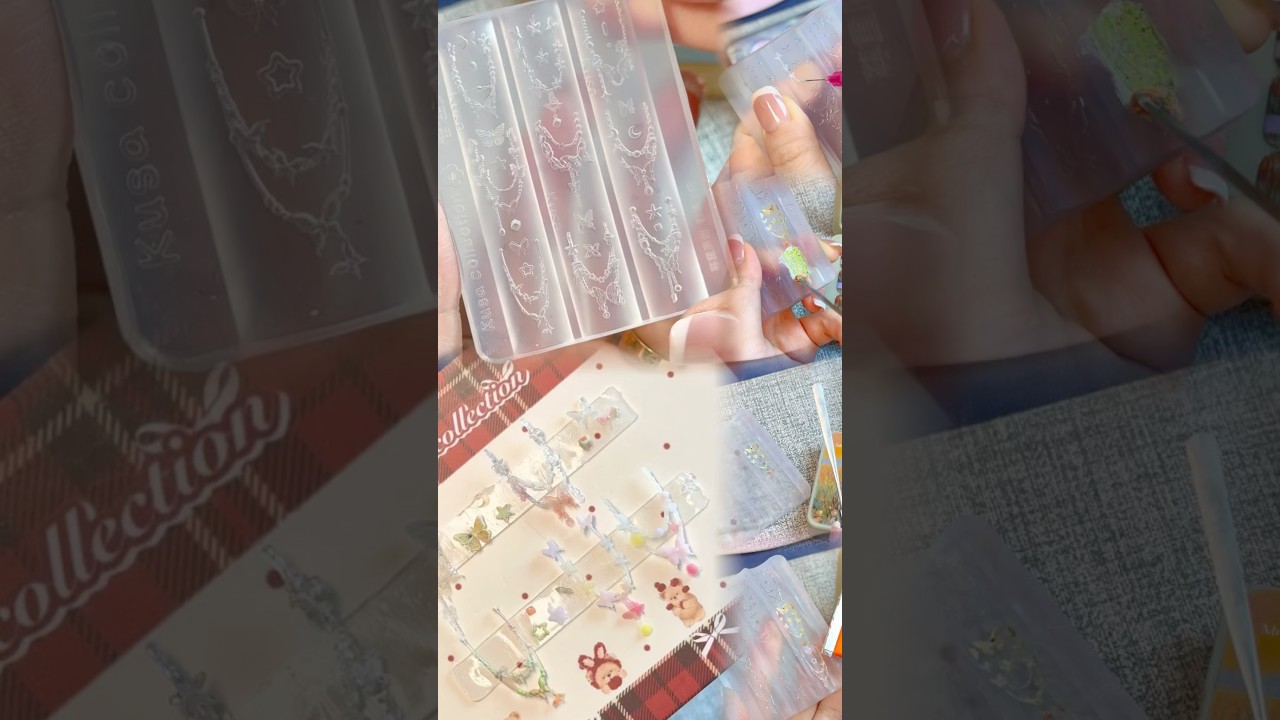 DIY cute butterfly chain nail charms by the silicon mold & uv resin. #diy #foryou #nails