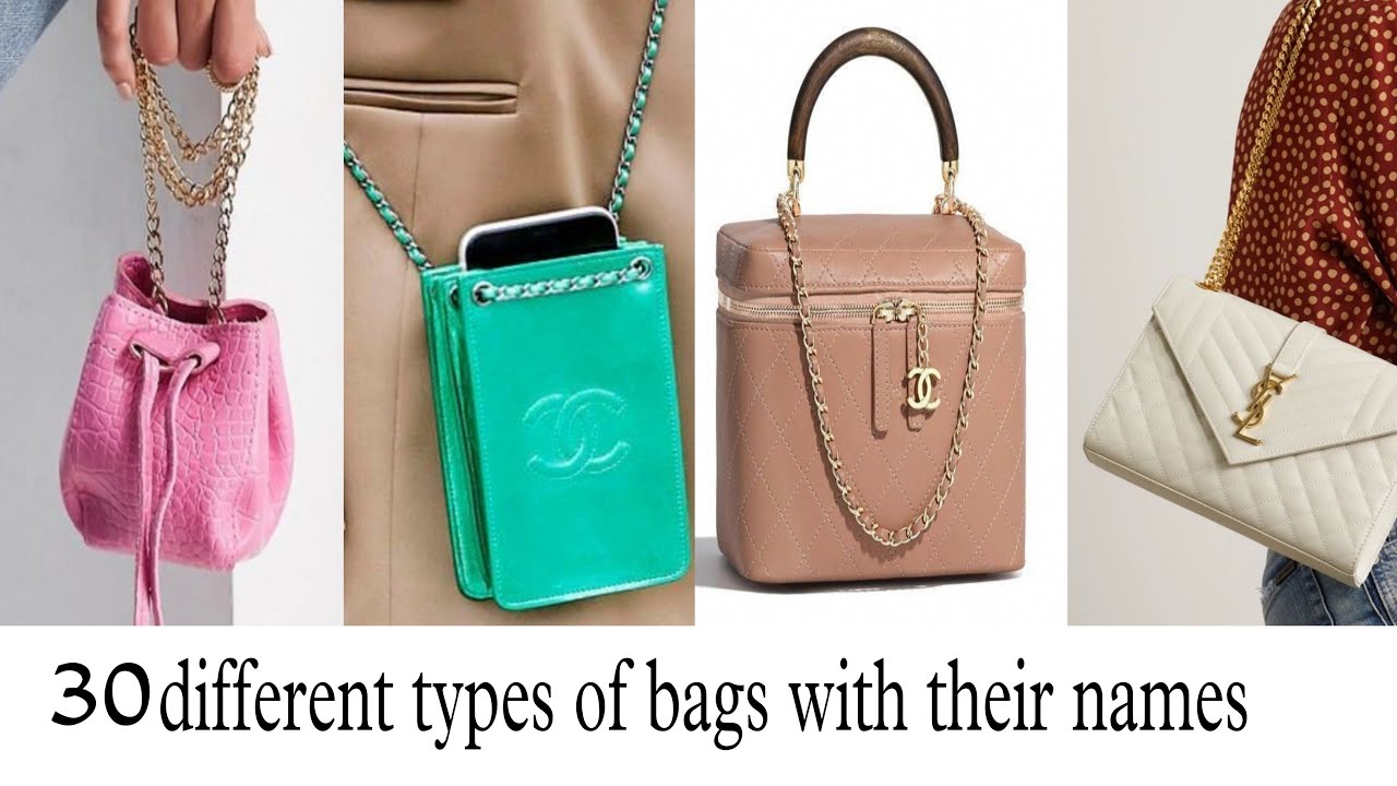 30 different types of bags with their names
