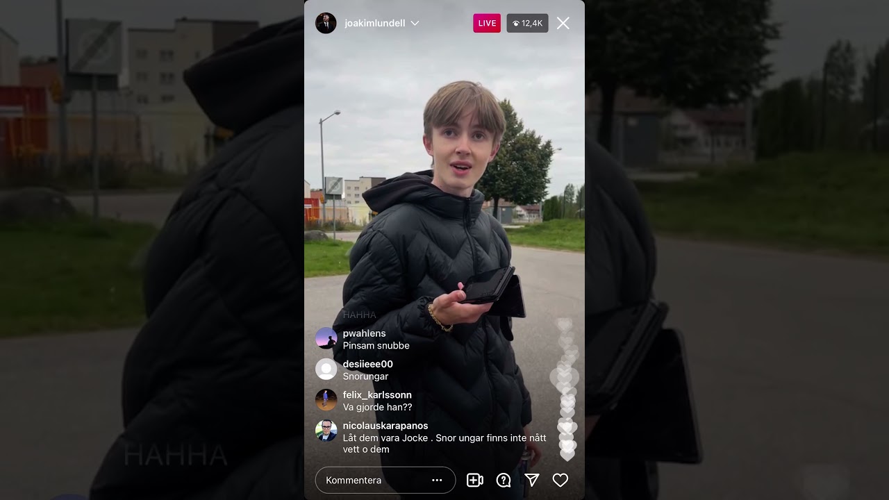 Joakim Lundell Instagram live hela videon. (unge fr&aring;gar &auml;r tomtemor sugen p&aring; n&aring;t!)