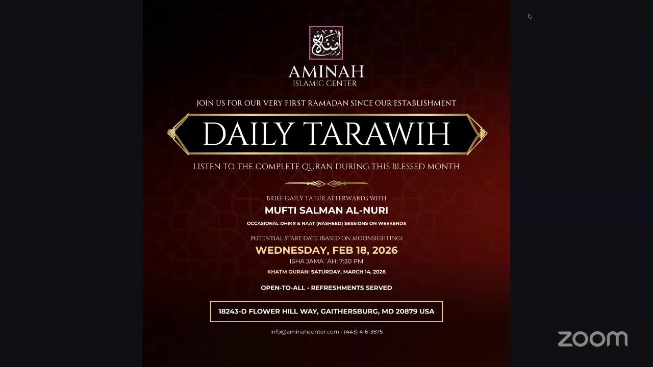 Daily Tafsir with Mufti Salman al-Nuri | Aminah Islamic Center