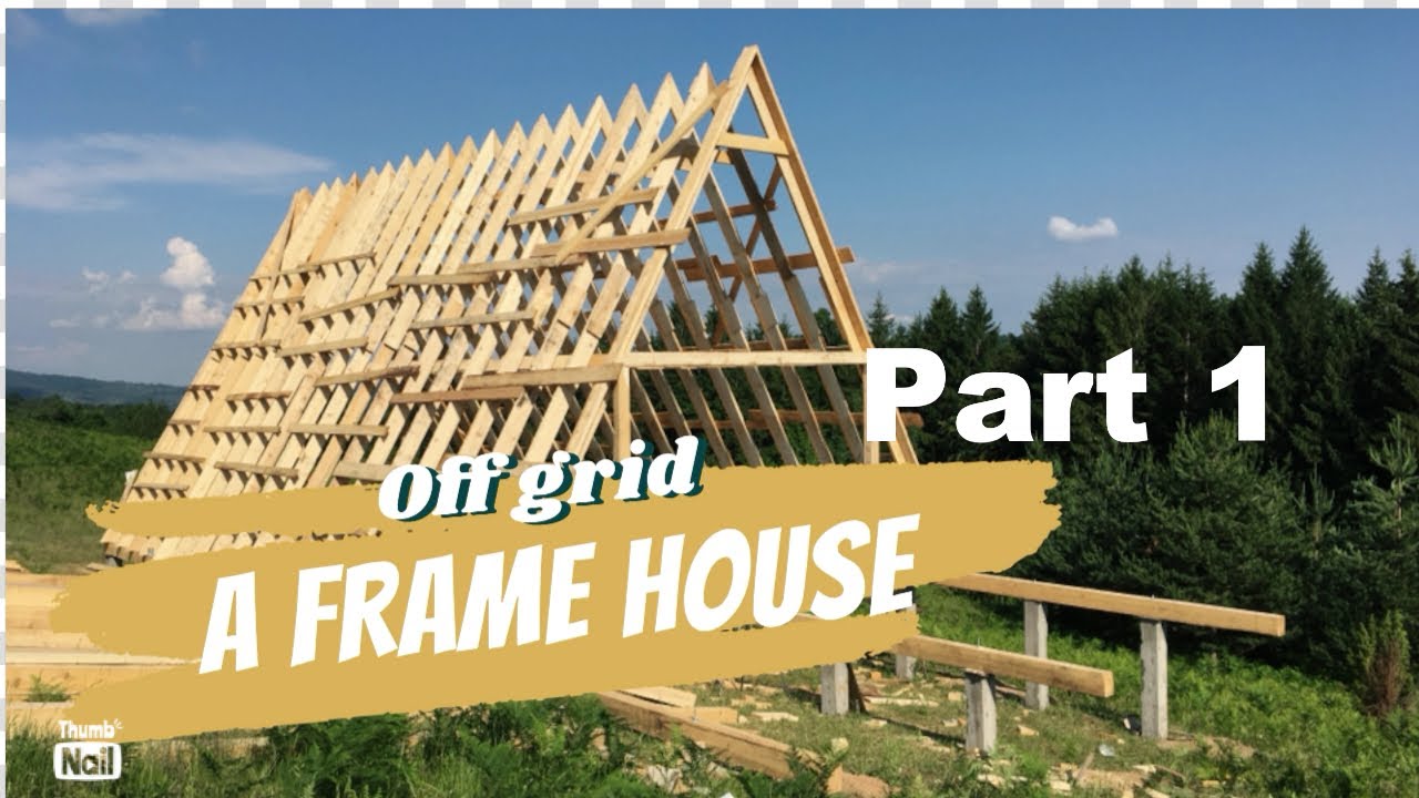 Building A-Frame off grid cabin  -foundation and pillars - Ep.1 #aframehouse, #aframecabin