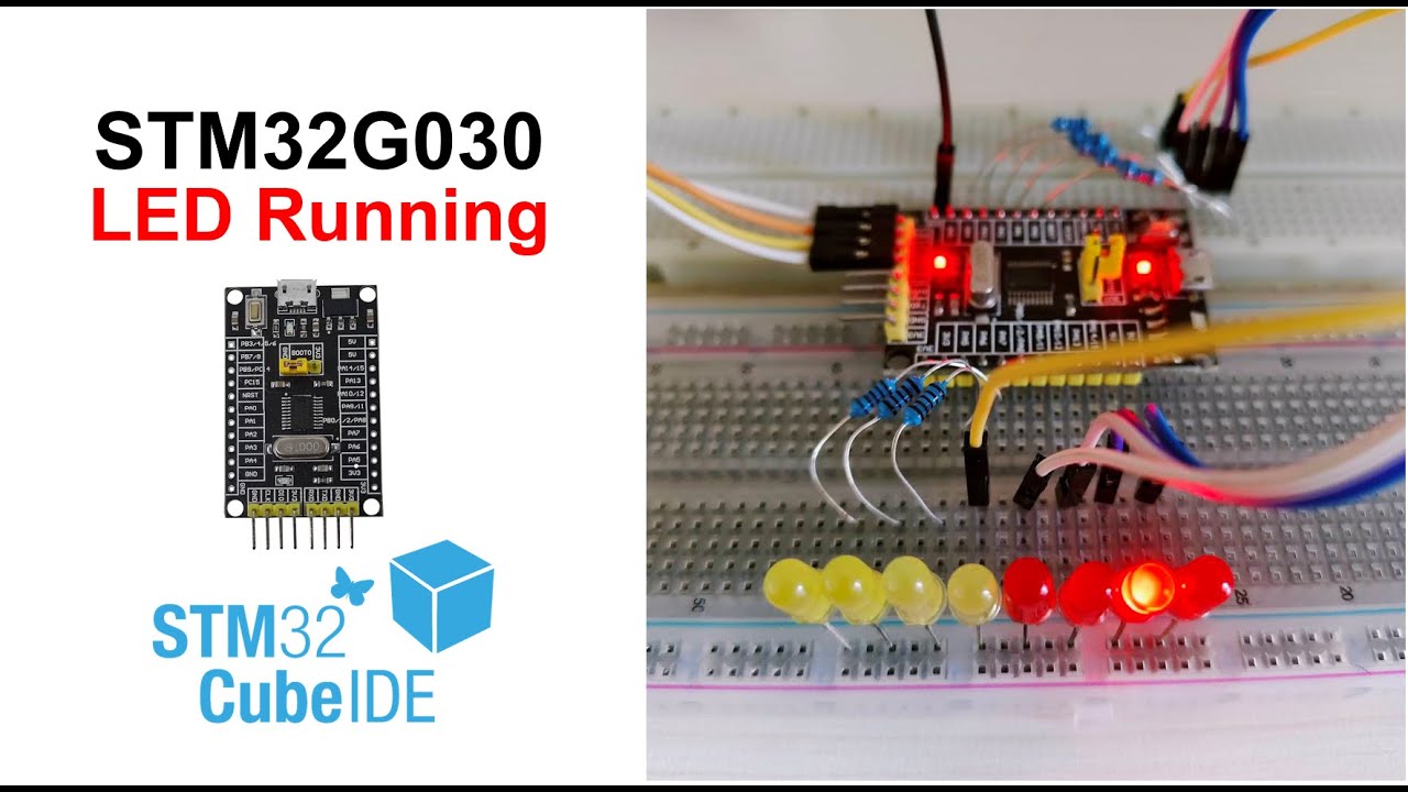 STM32G030 สั่งงาน LED วิ่ง | STM32CubeIDE
