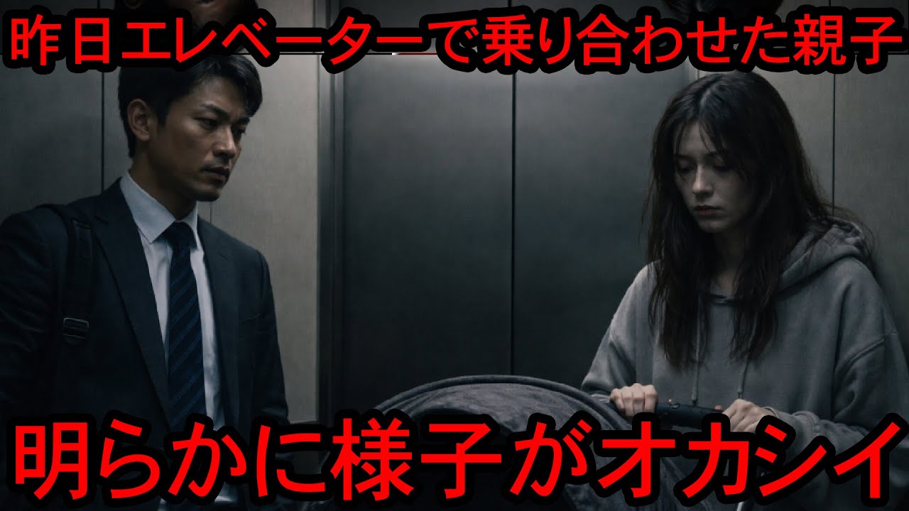 【怖い話】昨日エレベーターで乗り合わせた親子の様子が明らかにオカシイ…