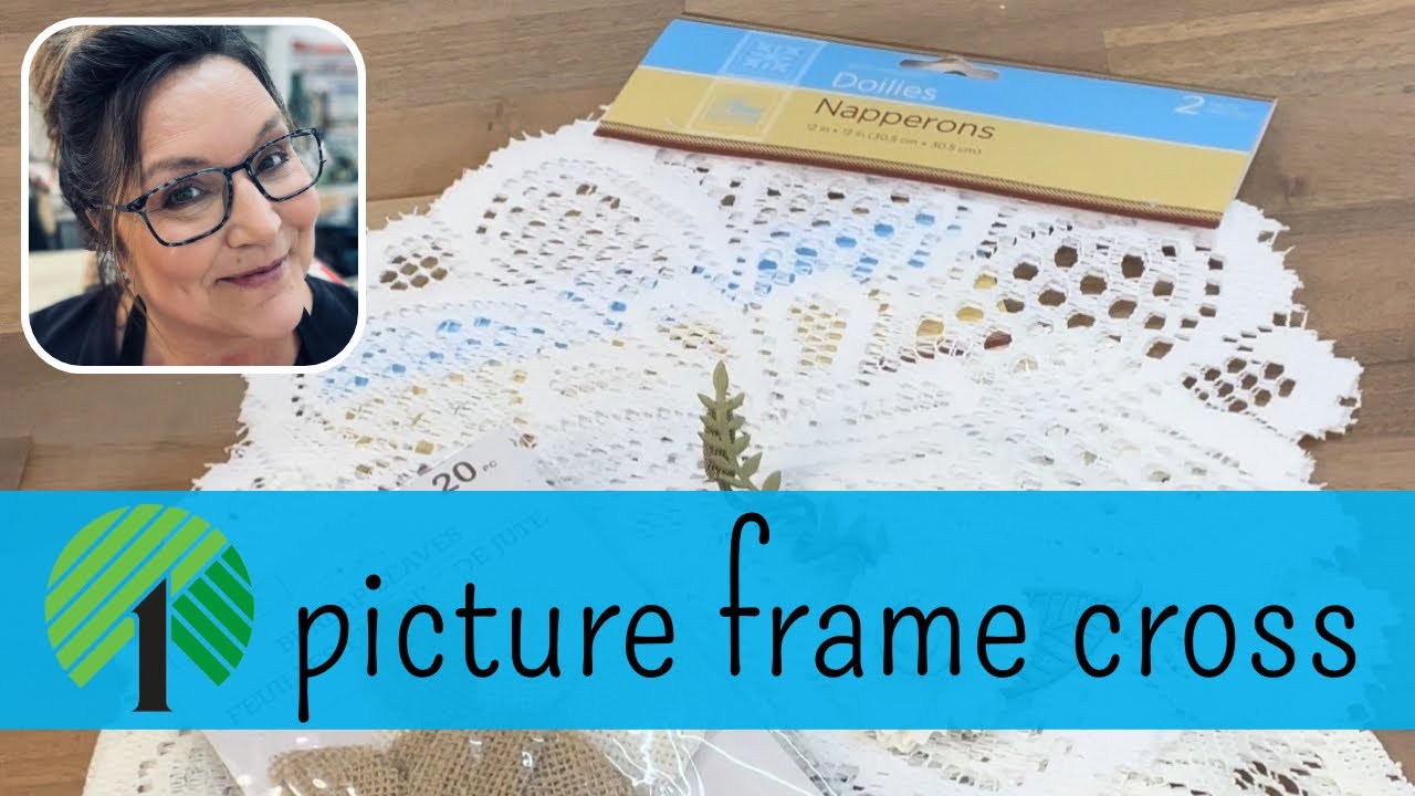 DIY wall decor | picture frame cross | Dollar Tree doilies