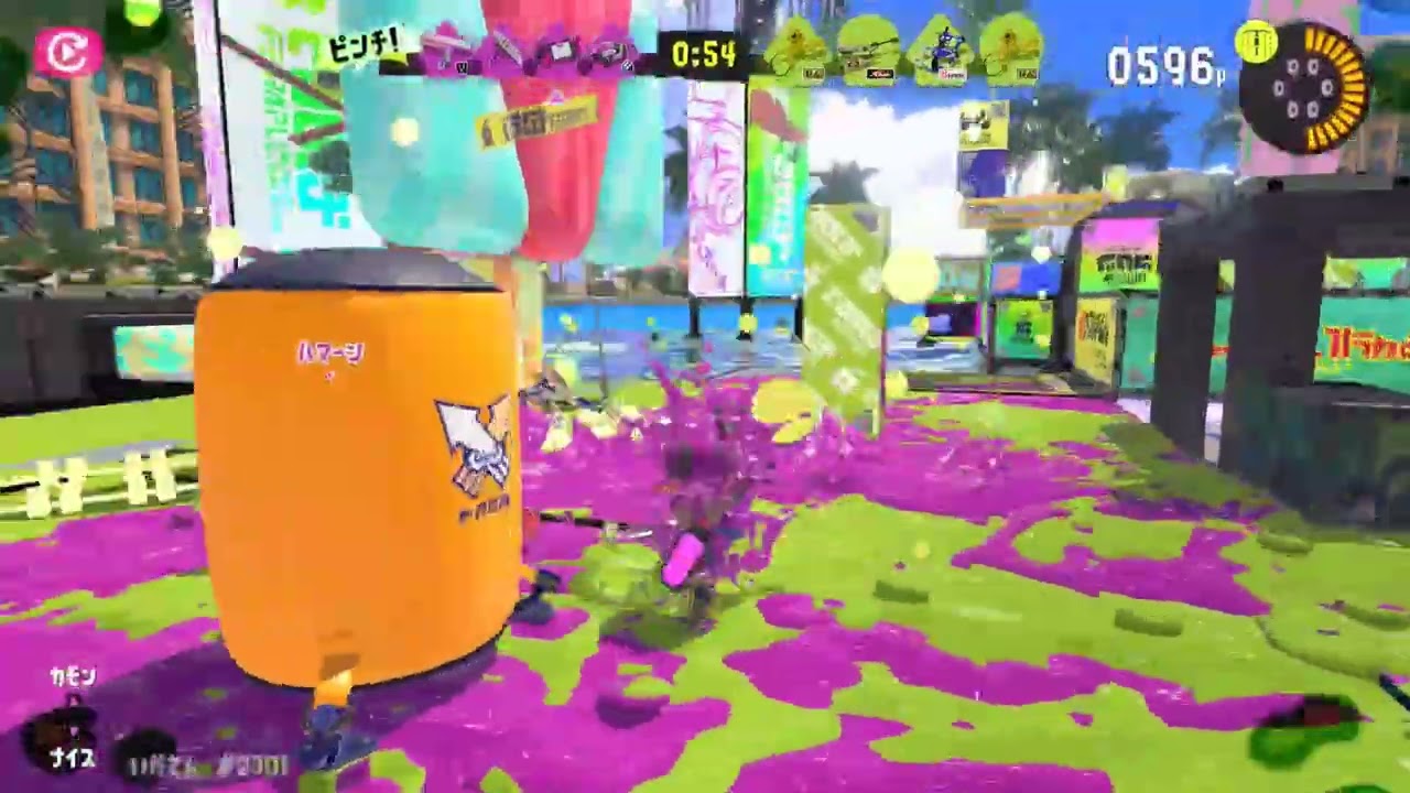 🔴ハデな絵師いかてん#スプラトゥーン３エキサイティングナワバリバトル　#スプラ３丁目５２ガロン街#まいったなおじさん1019@Kazuo_Home