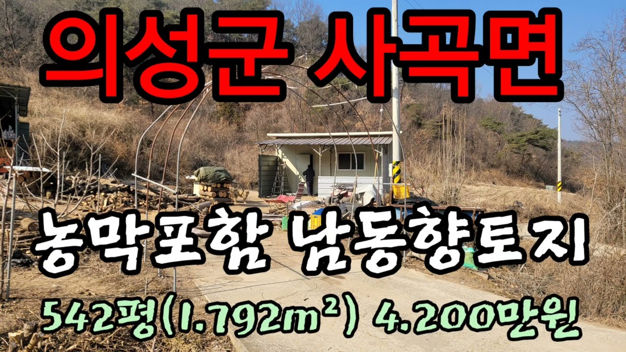 #192경북위풍땅땅                  의성군사곡면농막포함생산관리지역남향토지542평4.200만원 