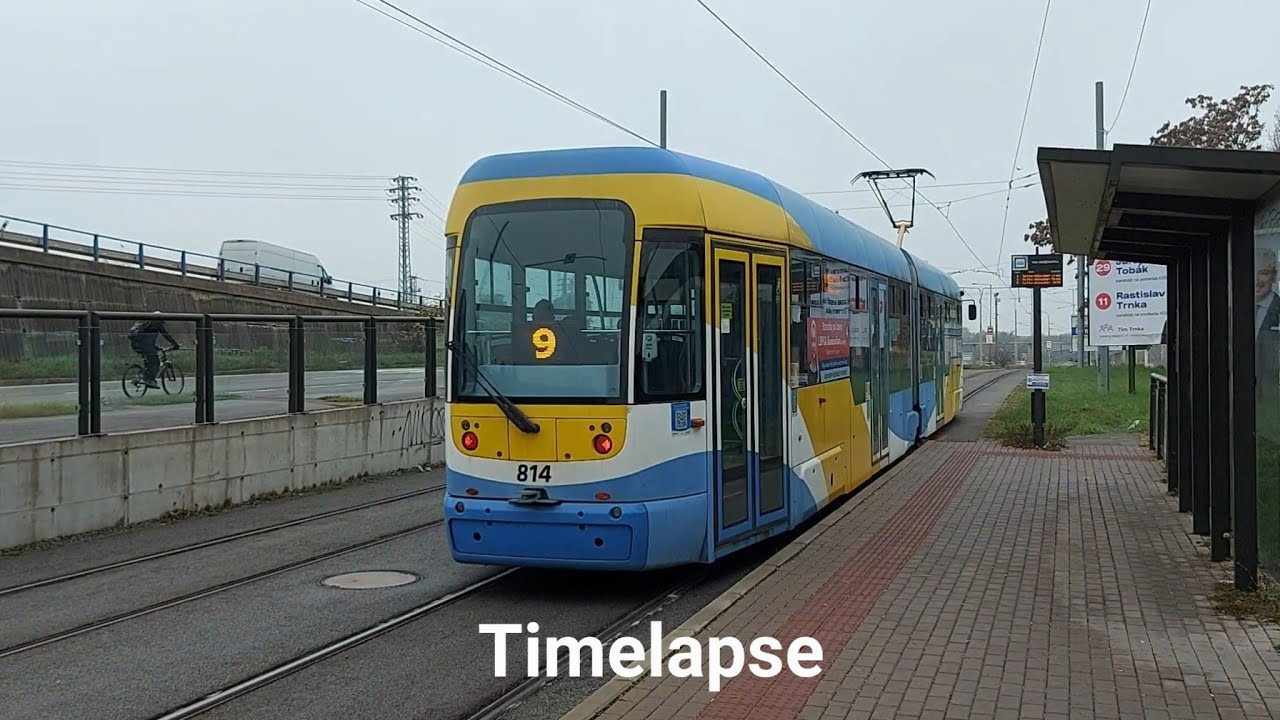 Timelapse jazdy električkou v úseku: Važecká - VSS Križovatka.