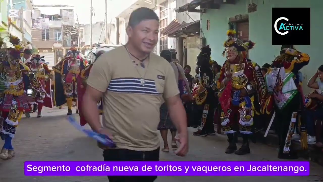 Segmento cofradía nueva de toritos y vaqueros en Jacaltenango.