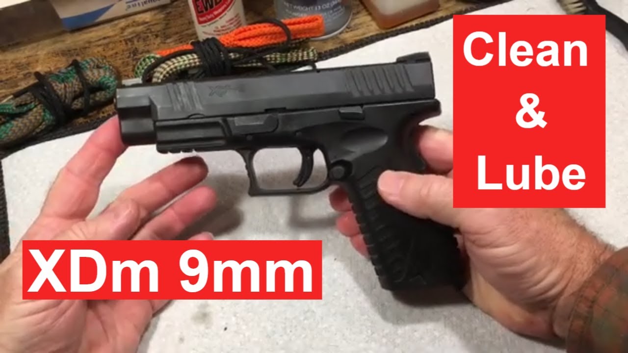 Как почистить полуавтоматический пистолет Springfield XDm калибра 9 мм. Разберите, почистите, сма...