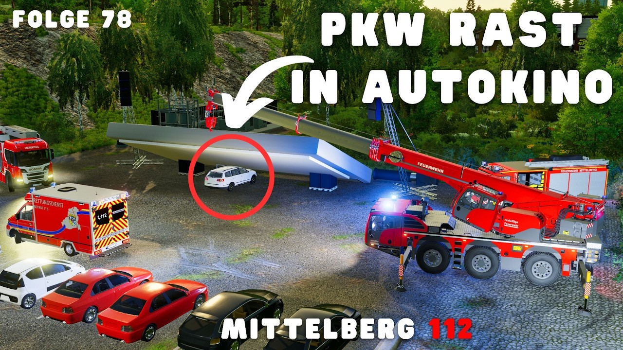 MITTELBERG 112 - Autokino-Drama! Auto rast ungebremst auf die Menge zu und kracht in Leinwand!