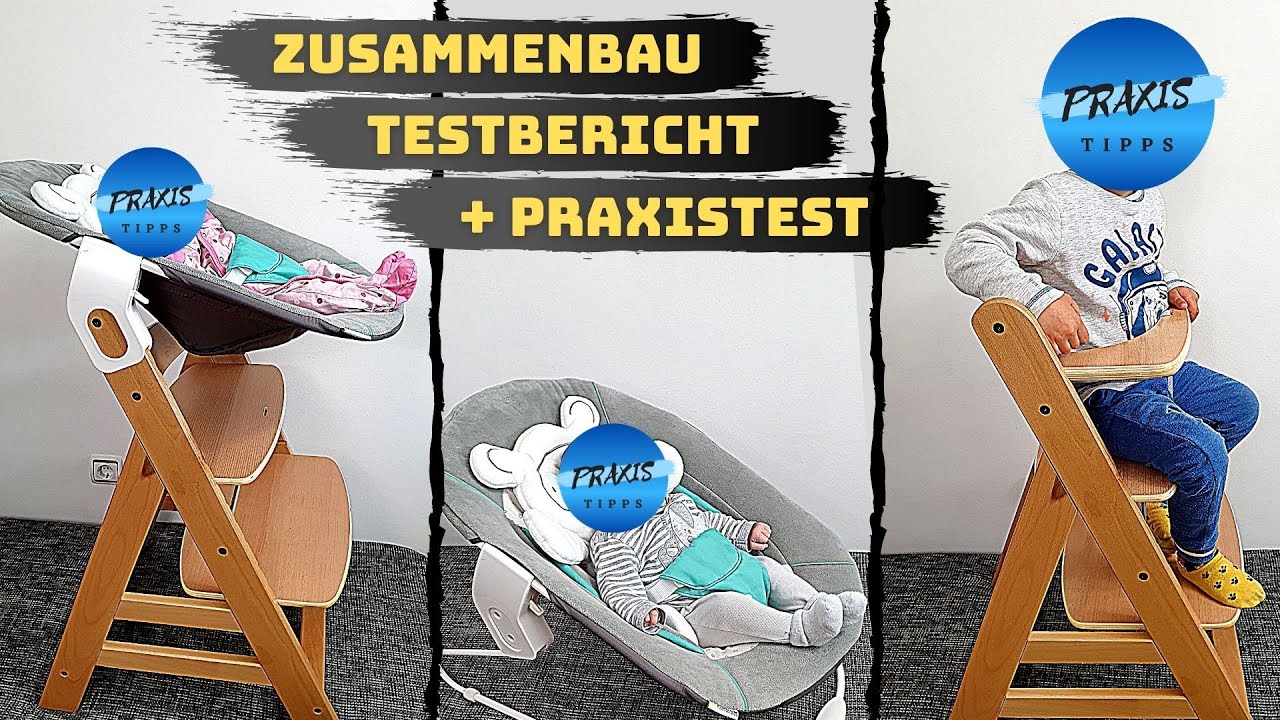 Hochstuhl Baby Kinder Sessel Alpha Plus + Bouncer neugeborenen Aufsatz - Test - Anleitung Babywippe