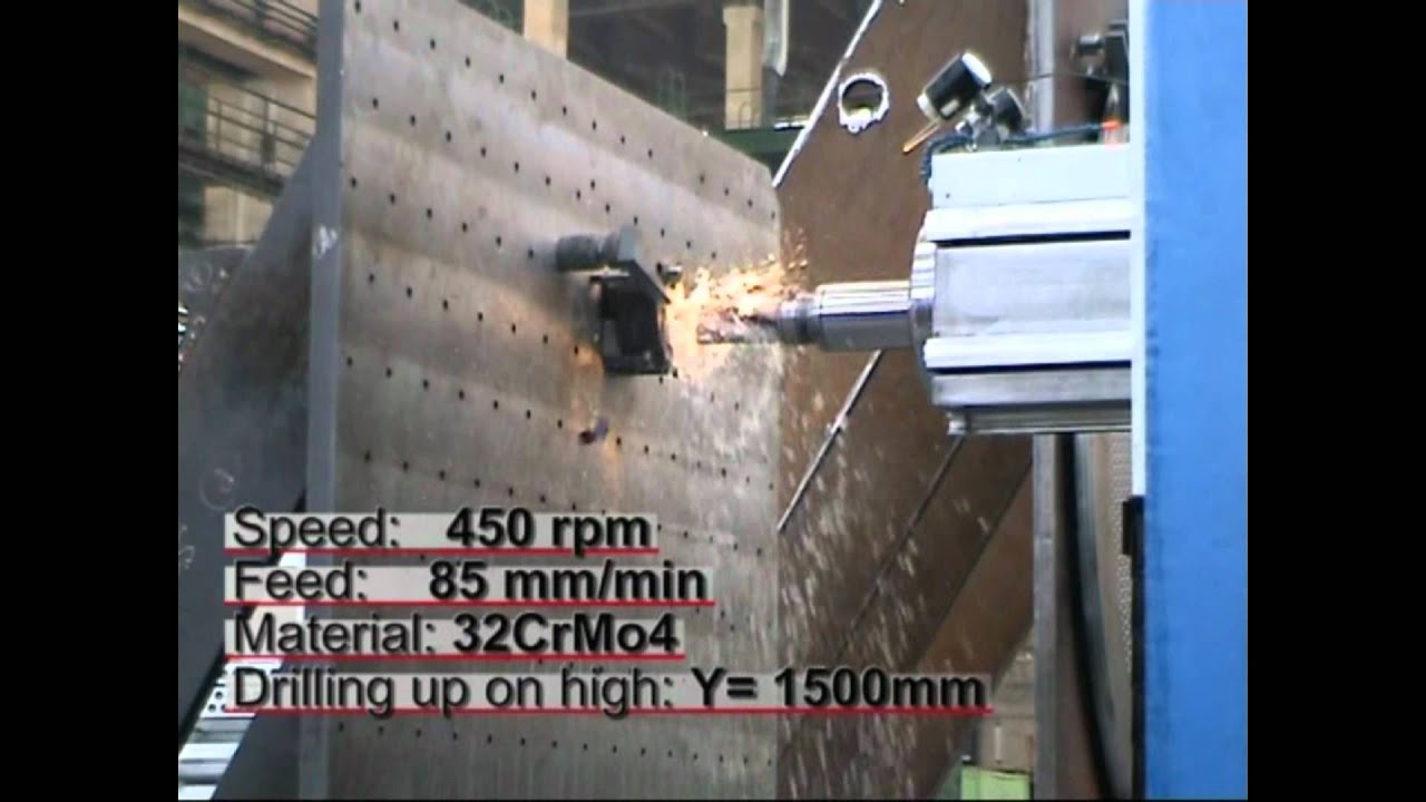 FERMAT Floor Type Horizontal Boring Mill WRF 160 CNC - Drilling Hole