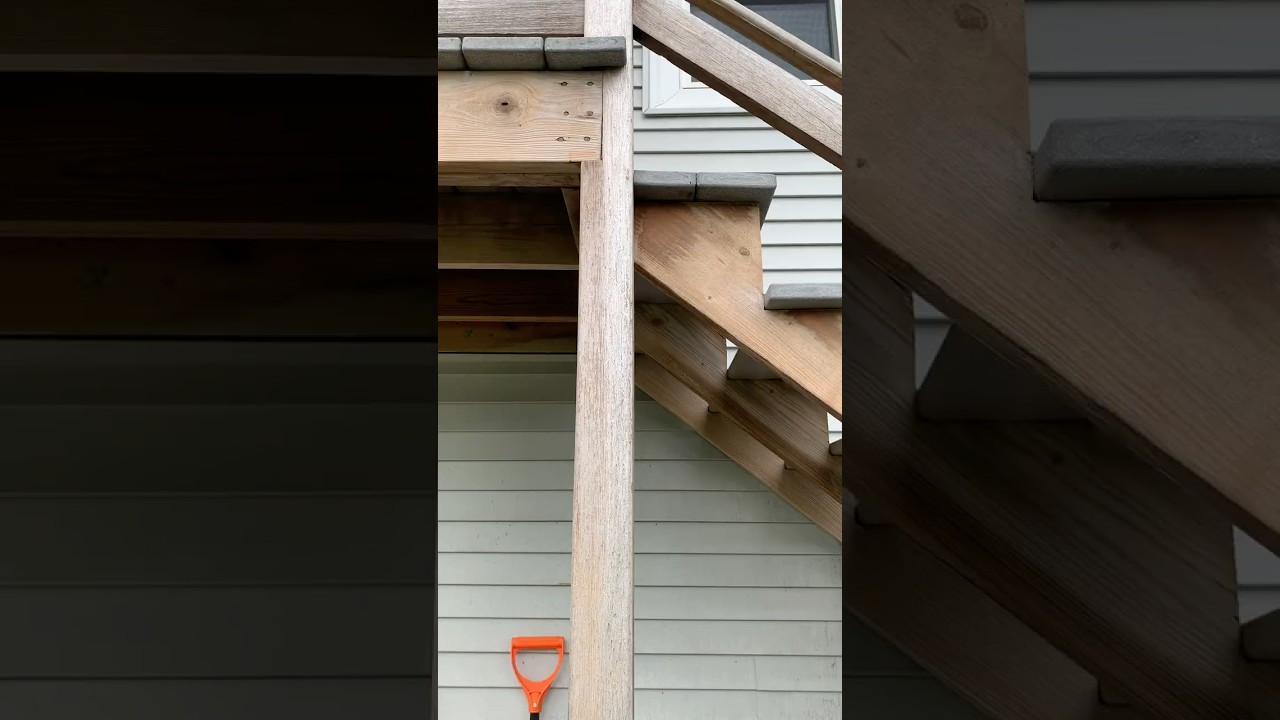 ⛔️Horrible stairway construction⛔️#construction #building #homeinspection #code #fail