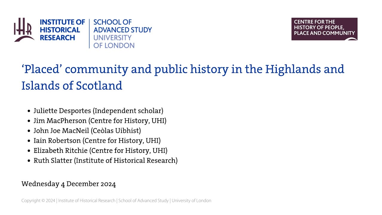 ‘Placed’ community and public history in the Highlands and Islands of Scotland
