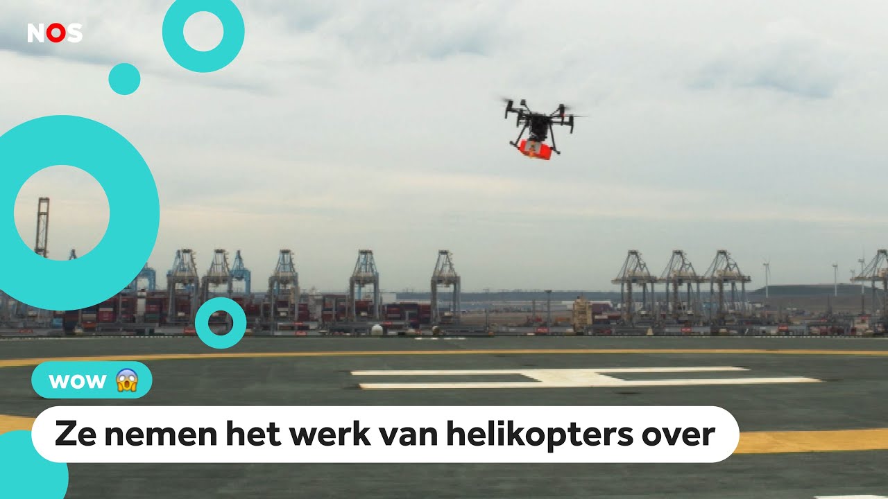 Drones leveren pakketjes af in Rotterdam