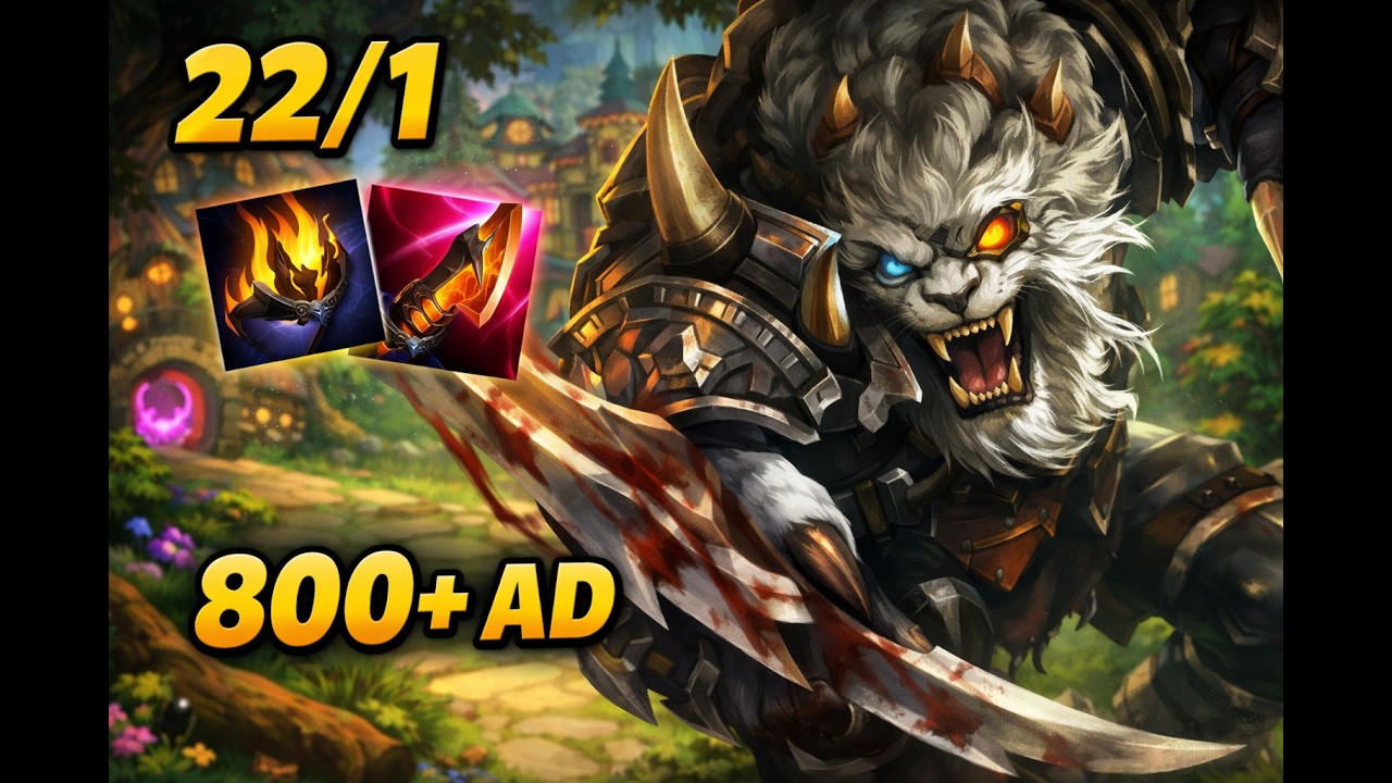 22/1 Rengar Hubris Stacking Goes INSANE (800+ AD) | League Brawl Gameplay