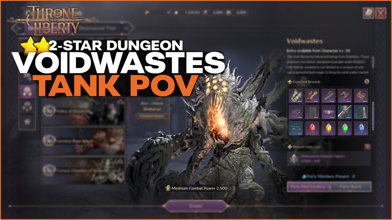 [TL] Voidwastes Tank PoV - New 2 Star Dungeon | THRONE & LIBERTY