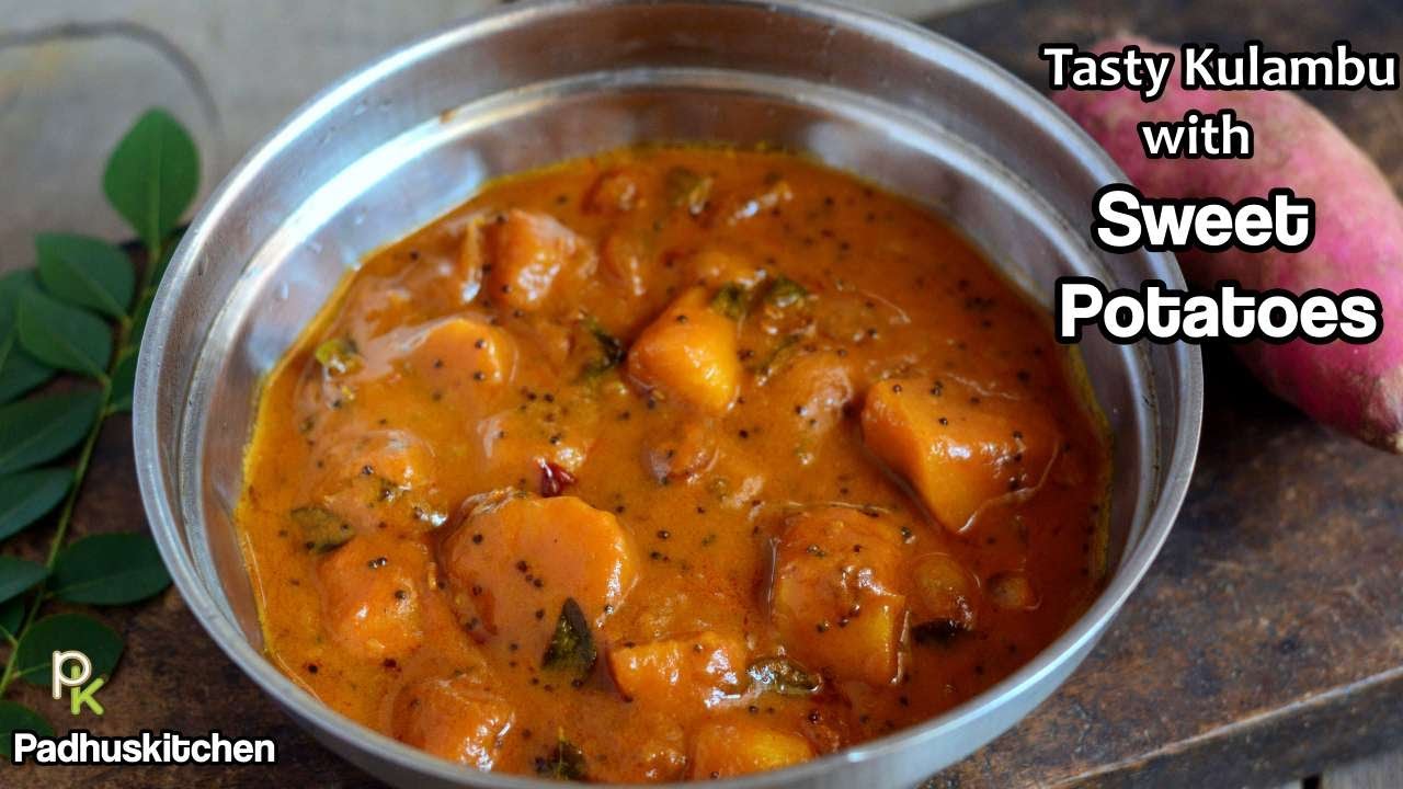 Sweet Potato Kuzhambu-Tasty Sakkaravalli Kizhangu Kulambu Recipe