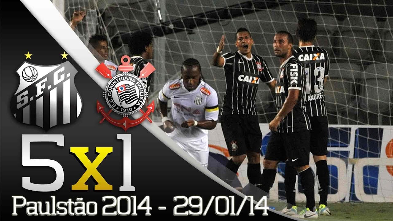 Melhores Momentos Santos 5 x 1 Corinthians Paulistão 2014 -29/01/2014