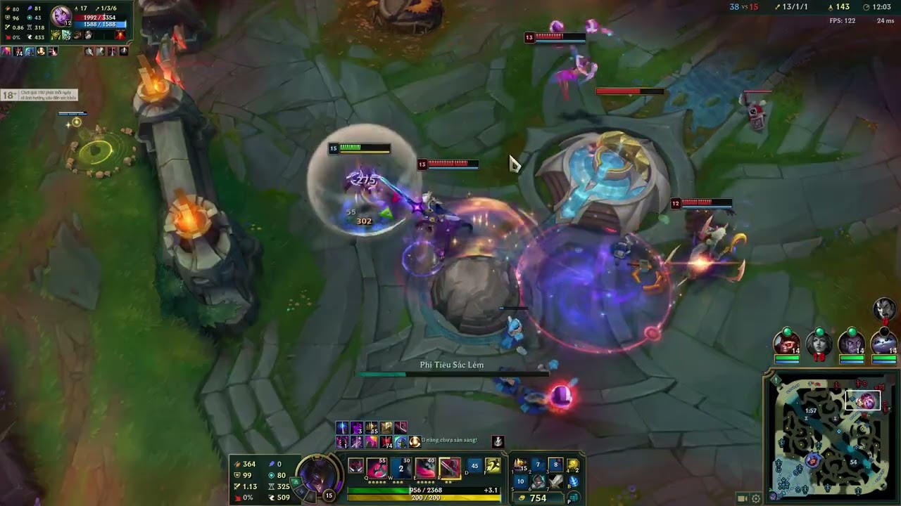 AR URF : Zed siêu gánh team KDA 21/4/10
