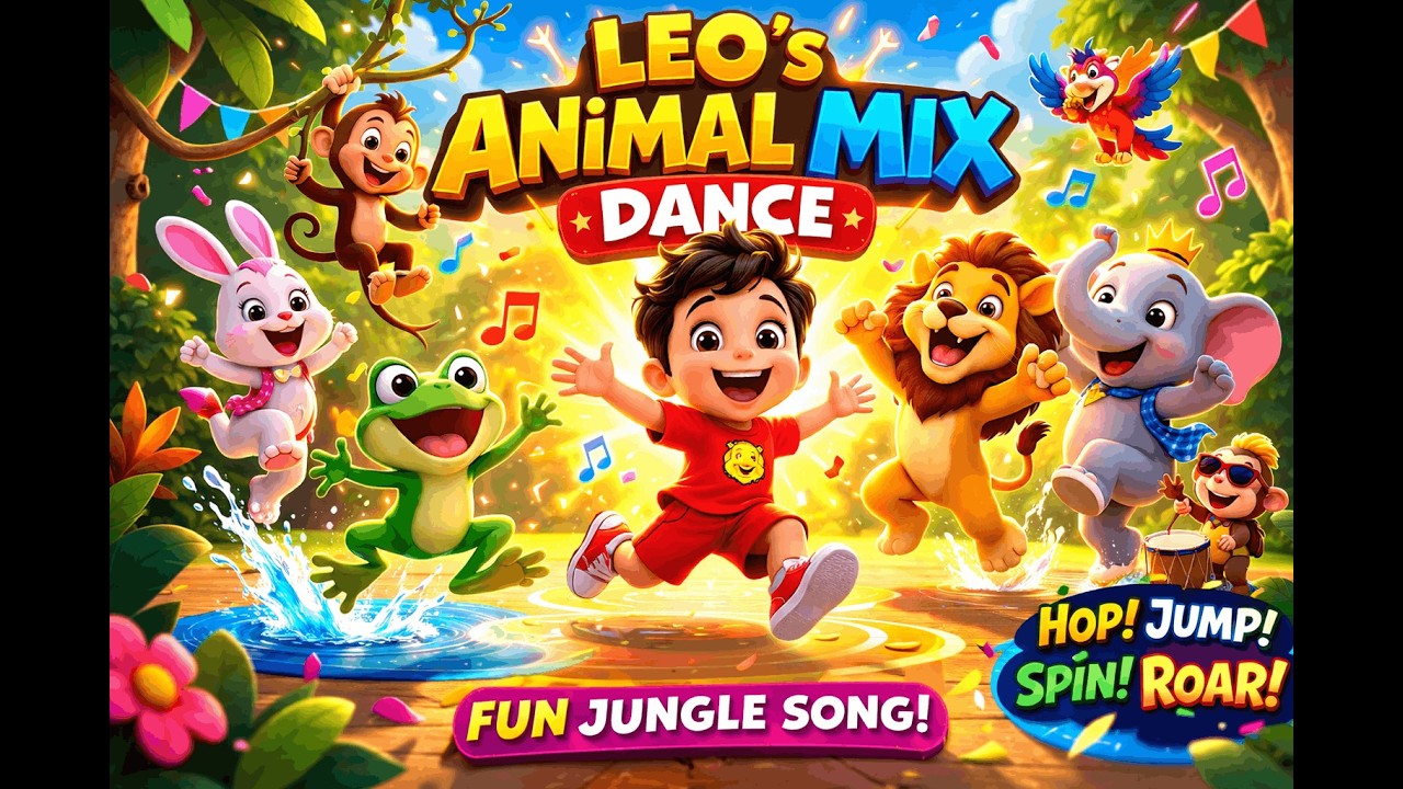 Leo’s Animal Mix Dance 🦁🐰🐵 | Jungle Dance Song for Kids Fun!)