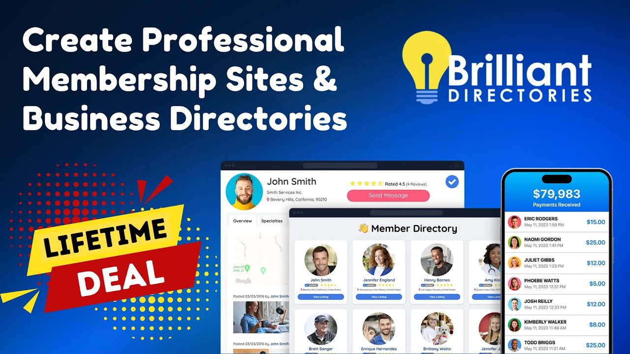 Brilliant Directories Lifetime Deal - Best Professional Membership Site & Business Directory Builder