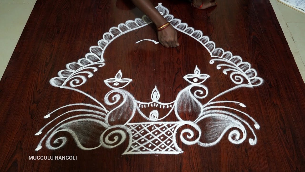 Ganesh chaturthi special rangoli 2019 Simple vinayagar kolam  Ganpati muggulu#30