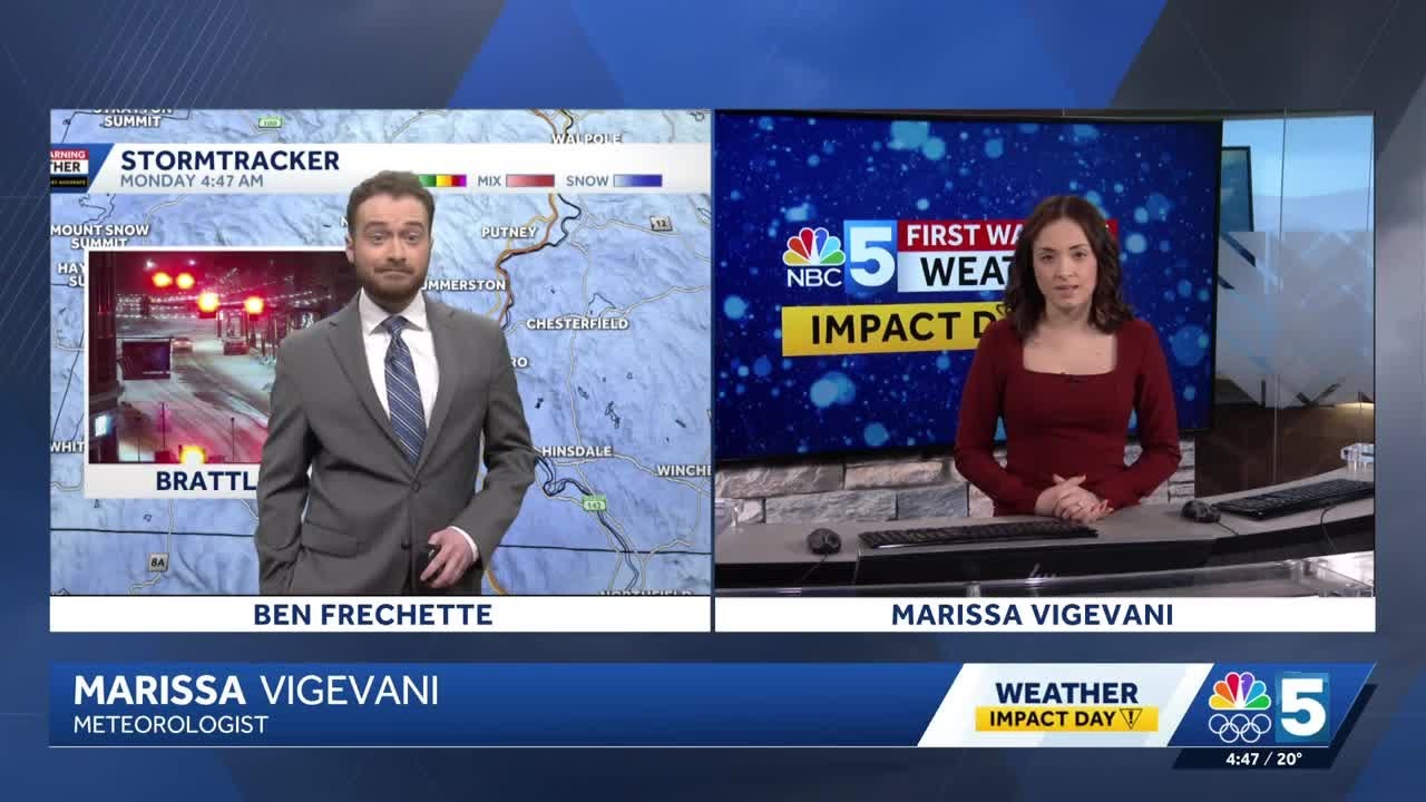 Nor'easter grazes southern Vermont with light snow (02-23-26)